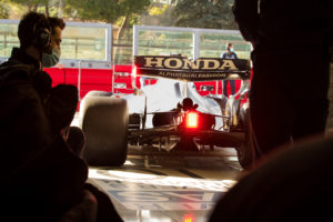 Pierre Gasly leaving the garage - Alpha Tauri Shakedown - Imola (ITA) Feb. 2021