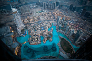 Birds view on Dubai City from Burj Khalifa
